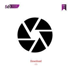 Outline Black camera-diaphragm icon vector isolated on white background. Graphic design, material-design icon, mobile application, logo, user interface. EPS 10 format vector