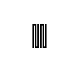 Initial two letter black line shape logo vector II