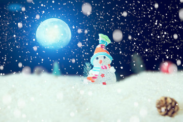 Snow Man full moon snowflakes background. The elements of this image furnished by NASA