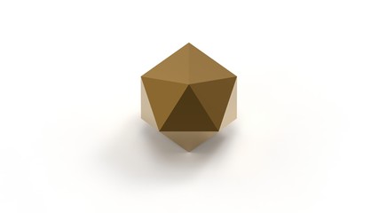3d rendering of an icosahedron isolated on white background