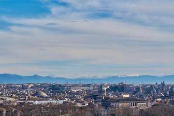 Obraz premium Rome skyline view from Janiculum Terrace (Terrazza del Gianicolo) in Italy