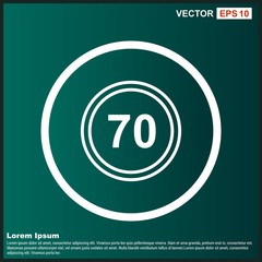 Speed Limit 70 Icon For Your Design,websites and projects.