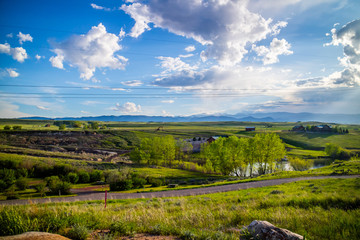 Obraz premium A beautiful overlooking view of nature in Mikesell Potts Recreational Area, Wyoming