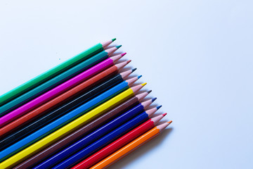 color pencils isolated on white background