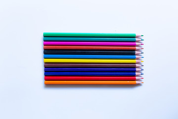 color pencils isolated on white background