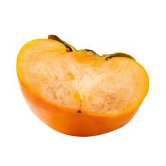 fresh ripe persimmons isolated on white background.