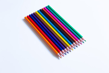 color pencils isolated on white background