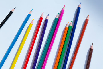 color pencils isolated on white background