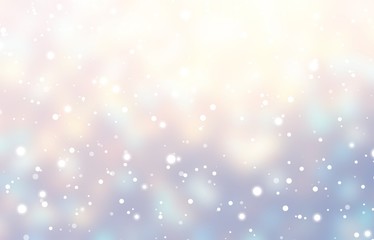 Wonderful winter background. Fantasy bokeh ombre pattern. Blurred snow texture. Xmas tree silhouette frosty glare abstract illustration. Garland lights defocus backdrop. New year fairytale decor.