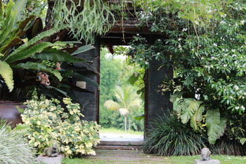 Take frame door to the garden rest area