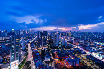 Obraz premium Singapore Cityscape at magic hour