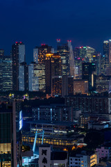 Fototapeta na wymiar Vertical image of Singapore Cityscape at night