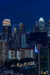 Fototapeta na wymiar Vertical image of Singapore Cityscape at night
