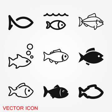 Fish Icon, vector illustration for design