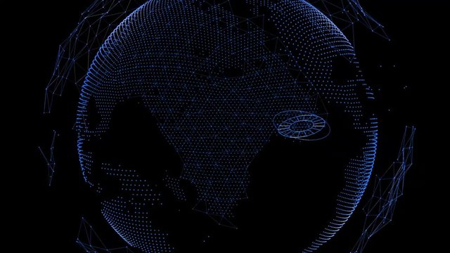 Holographic Earth with planet, This Clip was developed in core 3D software and later complied with AE.