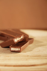 Slices of milk chocolate