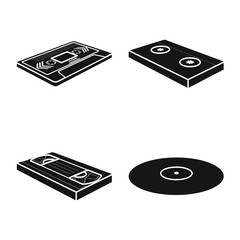 Vector design of device and equipment symbol. Collection of device and player stock symbol for web. © Svitlana
