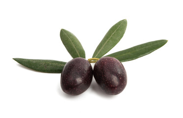 olives with leaves isolated