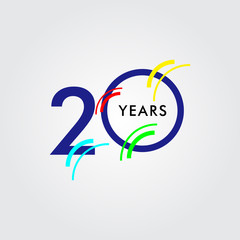 20 Years Anniversary Celebration Vector Template Design Illustration