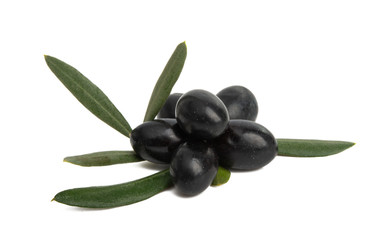 olives with leaves isolated