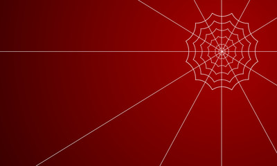White spider web on a red background, abstract texture background for your design.
