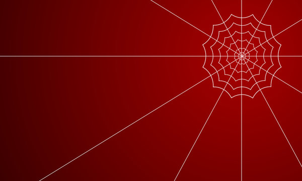 White Spider Web On A Red Background, Abstract Texture Background For Your Design.