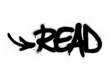 graffiti read word sprayed in black over white