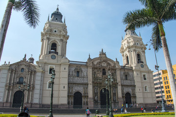 Obraz premium Facade of Cathedral of Lima (Peru)