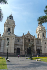 Fototapeta na wymiar Facade of Cathedral of Lima (Peru)