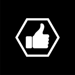 Like icon isolated on black background