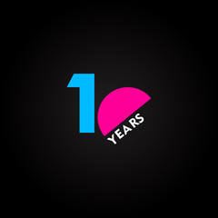 10 Years Anniversary Celebration Vector Template Design Illustration