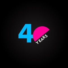 40 Years Anniversary Celebration Vector Template Design Illustration