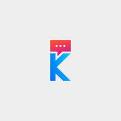 Letter K Chat Logo Template Vector Design