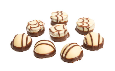 swiss chocolate candies isolated