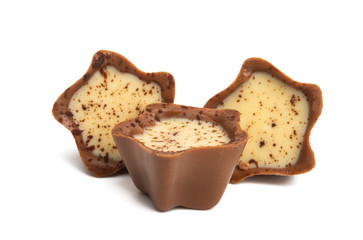 swiss chocolate candies isolated