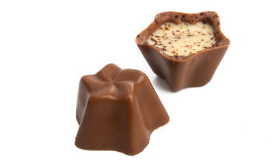 swiss chocolate candies isolated