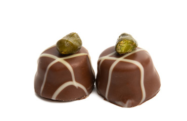 swiss chocolate candies isolated