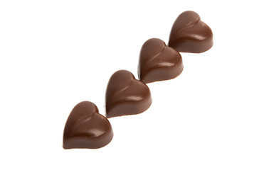 swiss chocolate candies isolated