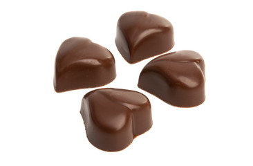 swiss chocolate candies isolated