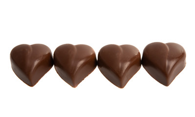 swiss chocolate candies isolated