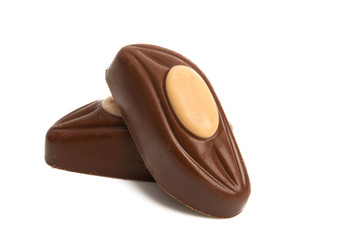 swiss chocolate candies isolated