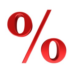 percent percentage sale discount red interest rate 3d sign