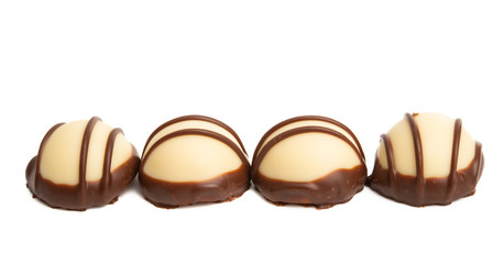 swiss chocolate candies isolated