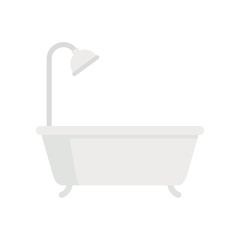 White Bath icon in flat style