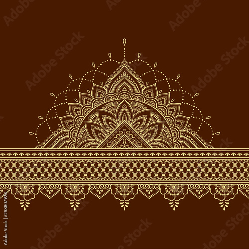 Seamless Borders With Mandala For Design Application Of Henna Mehndi And Tattoo Decorative Pattern In Ethnic Oriental Indian Style Doodle Ornament Outline Hand Draw Vector Illustration Wall Mural Katikam Seamless Borders With Mandala For Design Application Of Henna Mehndi And Tattoo Decorative Pattern In Ethnic Oriental Indian Style Doodle Ornament Outline Hand Draw Vector Illustration Wall Mural Katikam