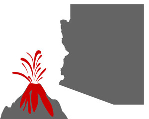 Karte von Arizona mit Vulkan © lantapix