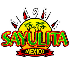 Sayulita Mexico vector icon, emblem design.