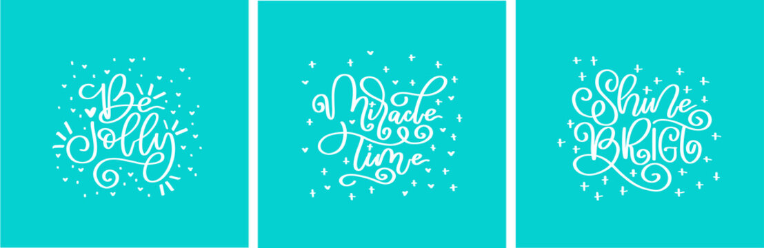 Merry Christmas calligraphy quotes. Happy New Year 2020.