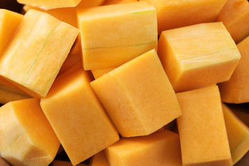 Butternut squash cubes.