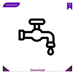 water-tap icon vector . Best modern, simple, isolated, application ,ecology icons, logo, flat icon for website design or mobile applications, UI / UX design vector format